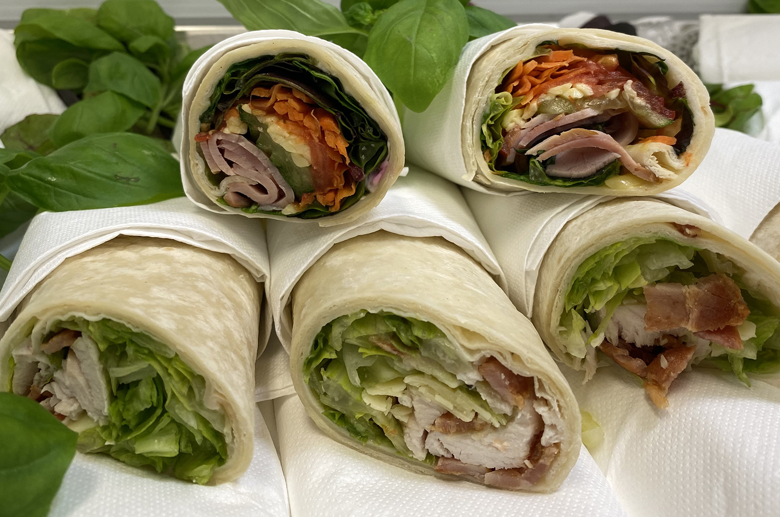 chicken and salad wraps