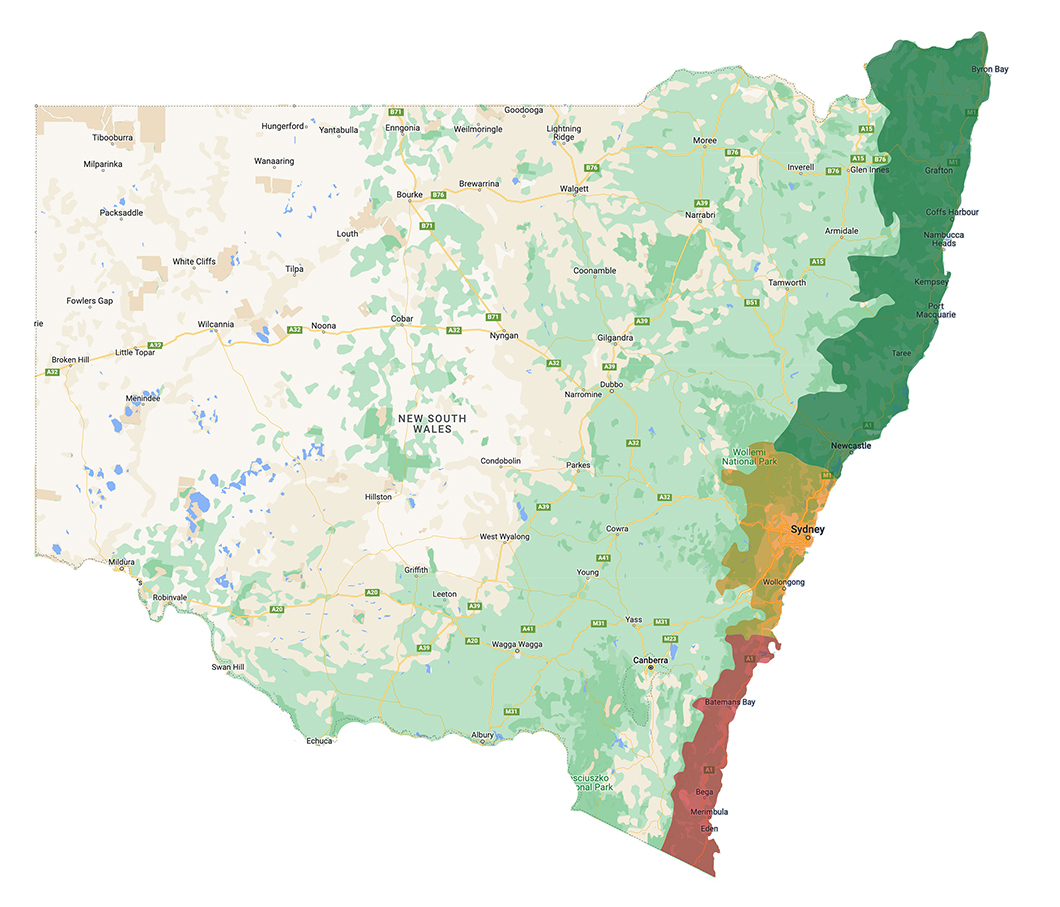 Map of NSW Coastal areas