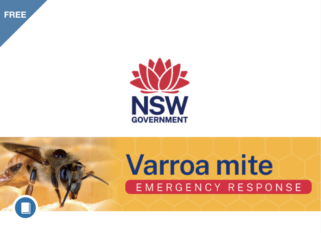 Title screen for varroa mite course, picture of bee with varroa mite on it